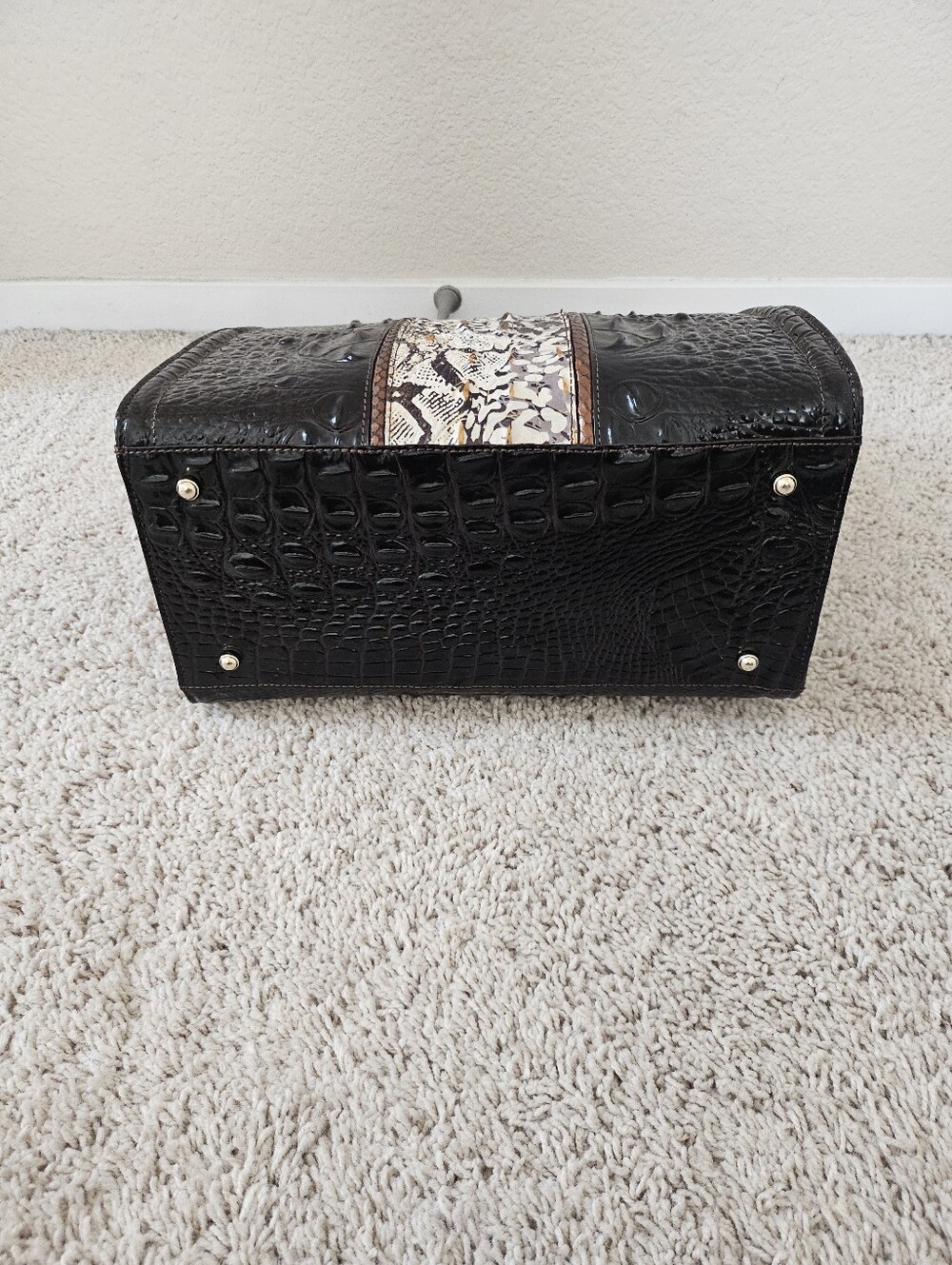 Brahmin Caroline Cocoa Goldspur Satchel - Picture 9 of 15